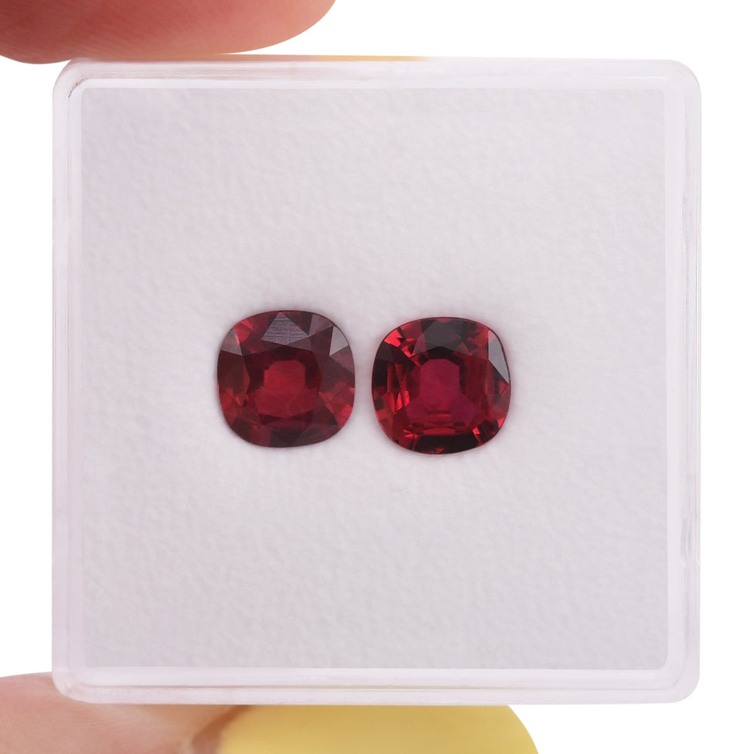 1.71 Carat Red MOZAMBIQUE Cushion Rubies Pair