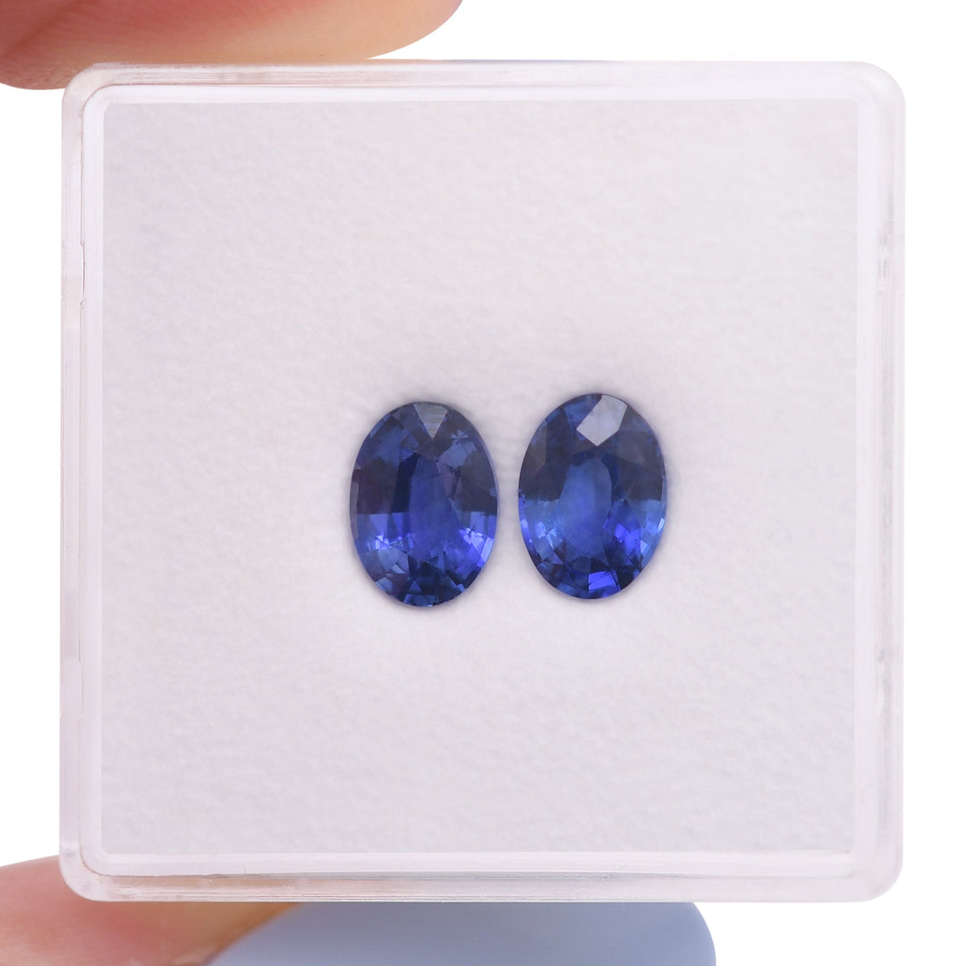 1.76 Carat Blue SRI LANKAN Oval Sapphires Pair