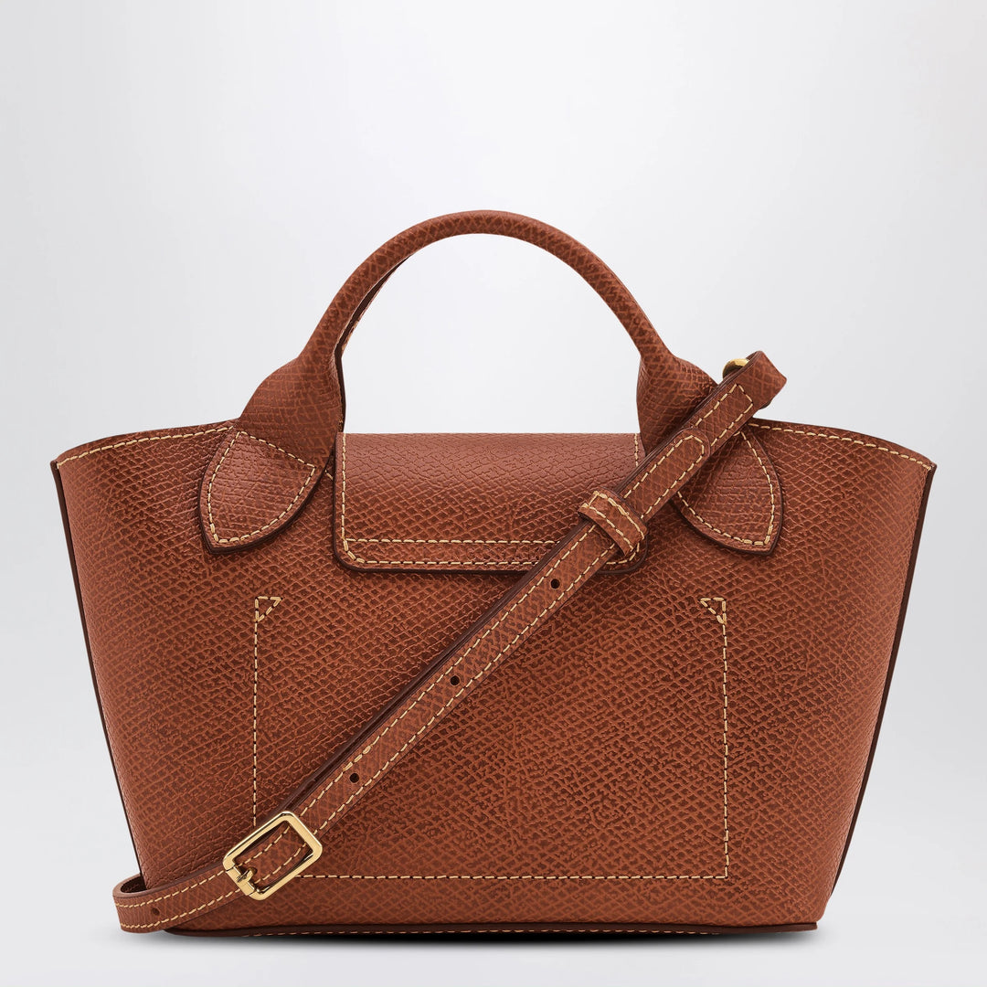 Longchamp - XS Épure shopping bag in bullet brun leather