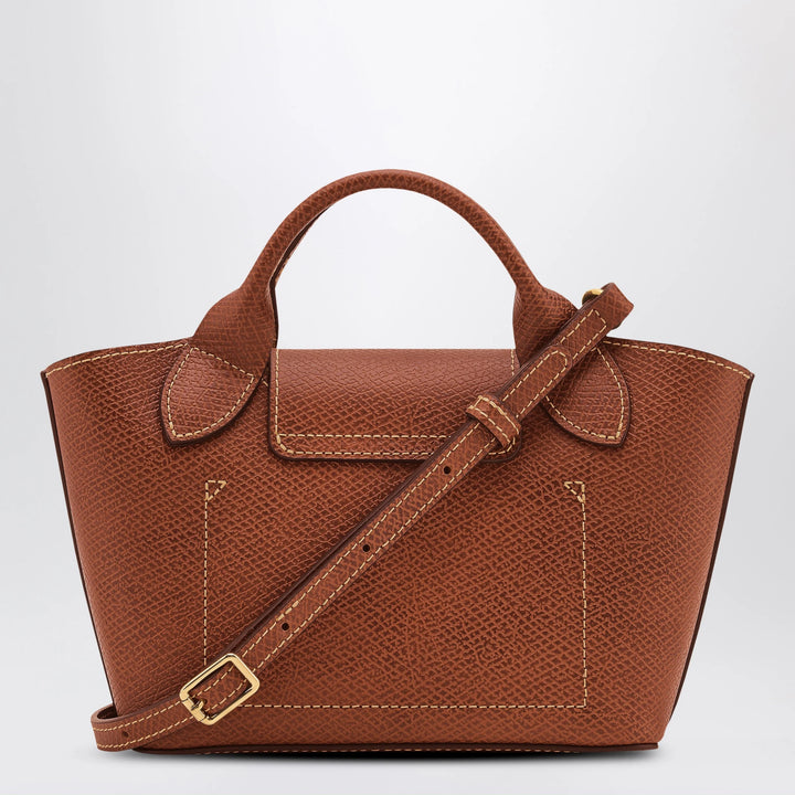 Longchamp - XS Épure shopping bag in bullet brun leather