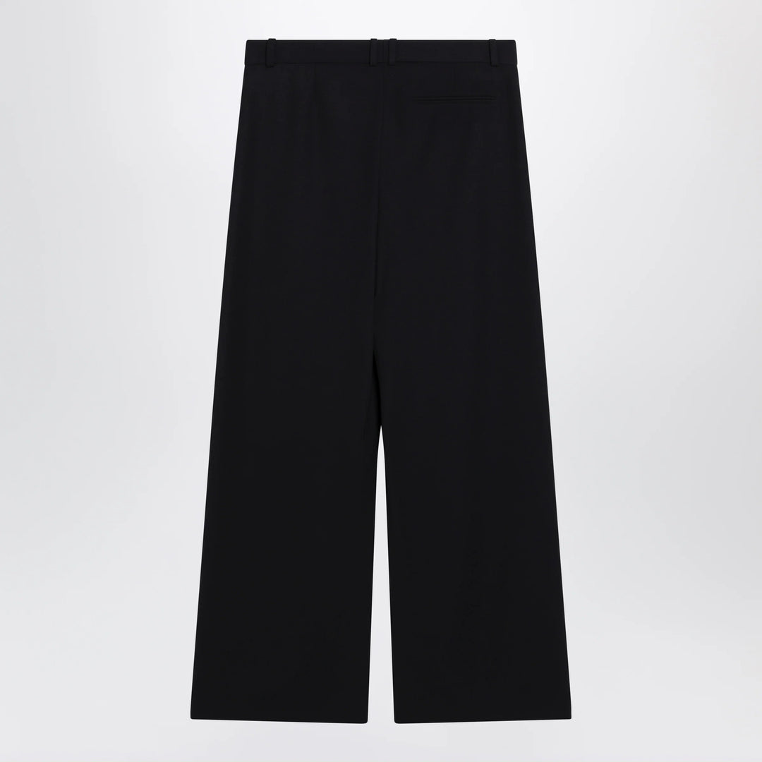 The Row - Straight-leg low-rise wool gabardine pants in dark navy