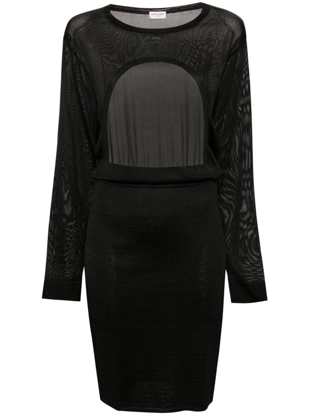 Saint Laurent Black Knitted Semi-Sheer Dress