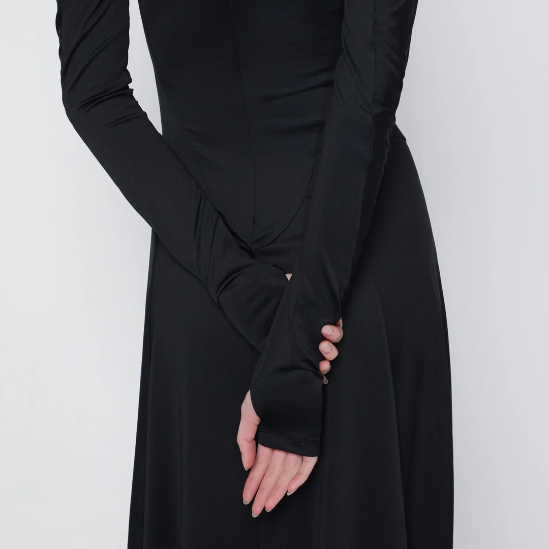 Victoria Beckham - Black asymmetric midi dress