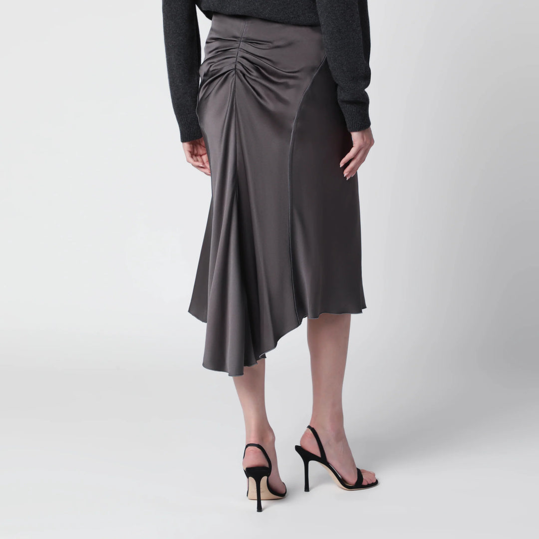 Victoria Beckham - Bela midi skirt in crêpe satin gold