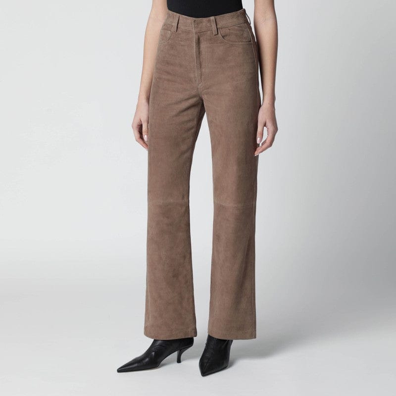 Pants ROTATE Birger Christensen - Brown suede trousers - 34 DK Brand