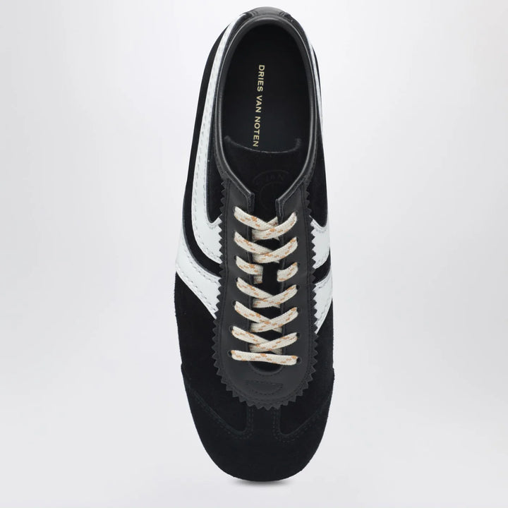 Dries Van Noten - Black/white leather and suede Sneakers
