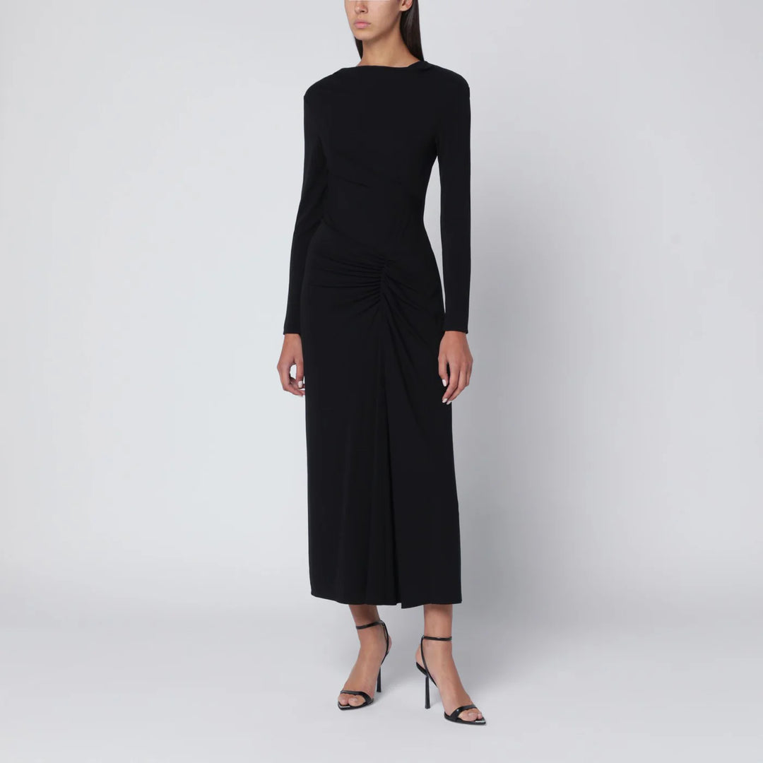 SIMKHAI - Ferrera dress in black draped jersey
