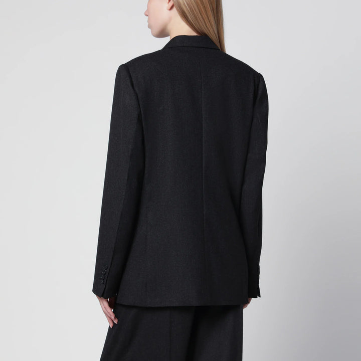 Victoria Beckham - Dark Grey Double-Breasted Wool Jacket