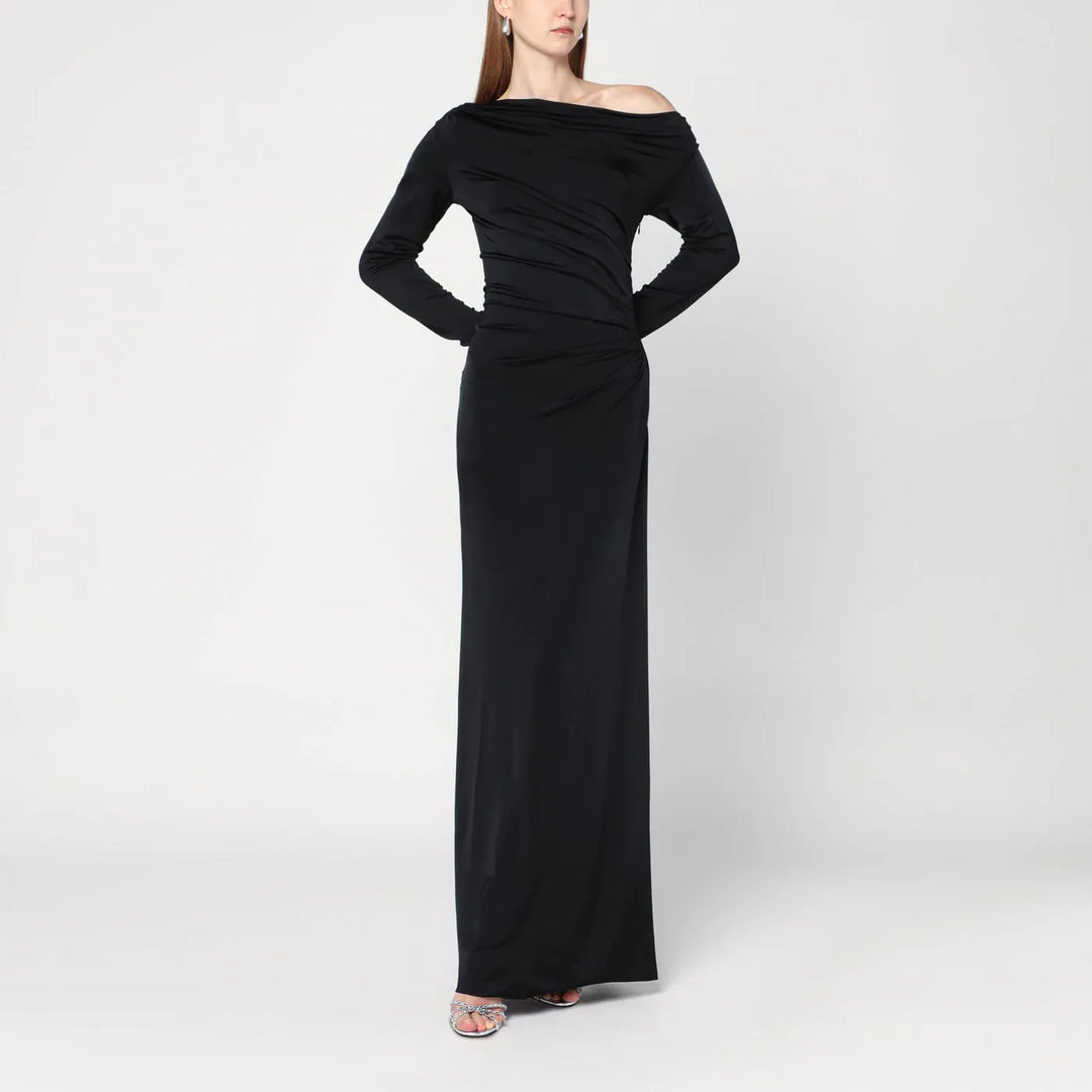 Victoria Beckham - Long black dress in viscose jersey Brand Apparel &amp; Accessories 6 UK