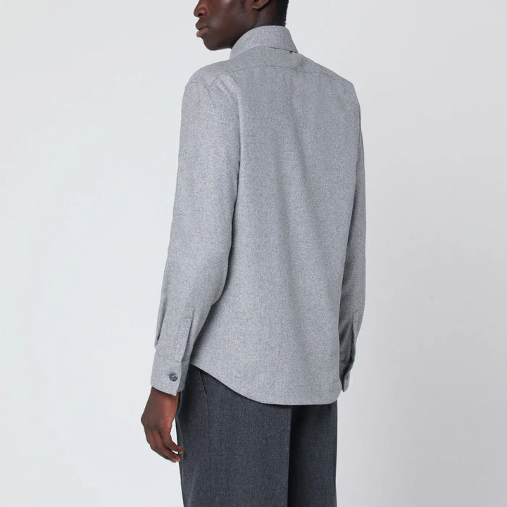 XACUS - Gray overshirt jacket in wool blend Brand Coats &amp; Jackets