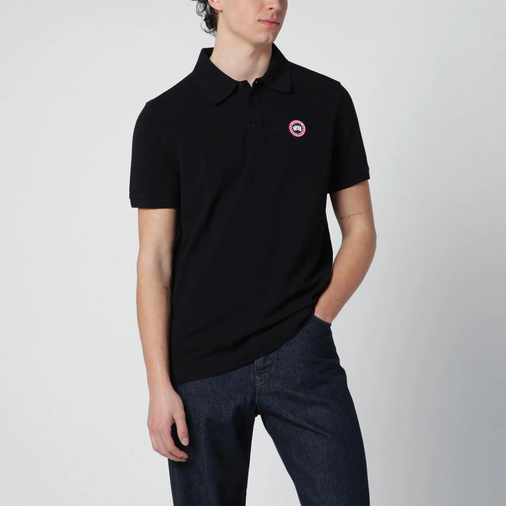 Canada Goose - Black polo shirt with logo patch