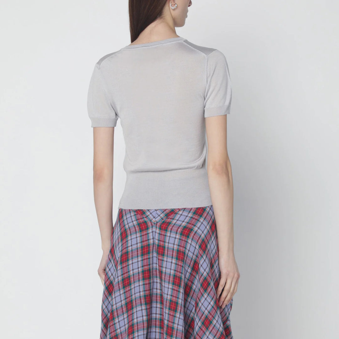 Vivienne Westwood - Light grey Bea wool and silk top
