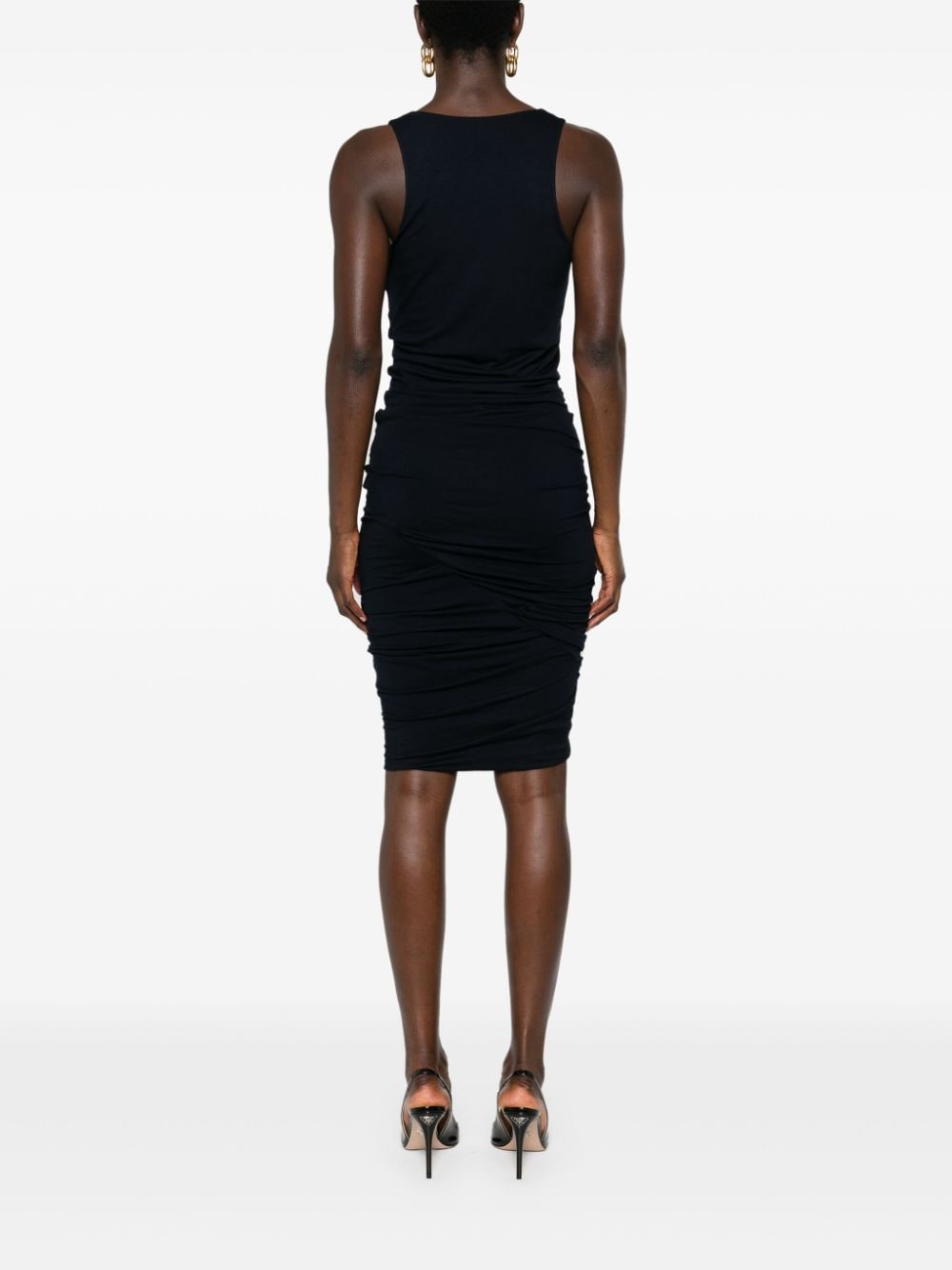 Saint Laurent Black Ruched Mini Dress