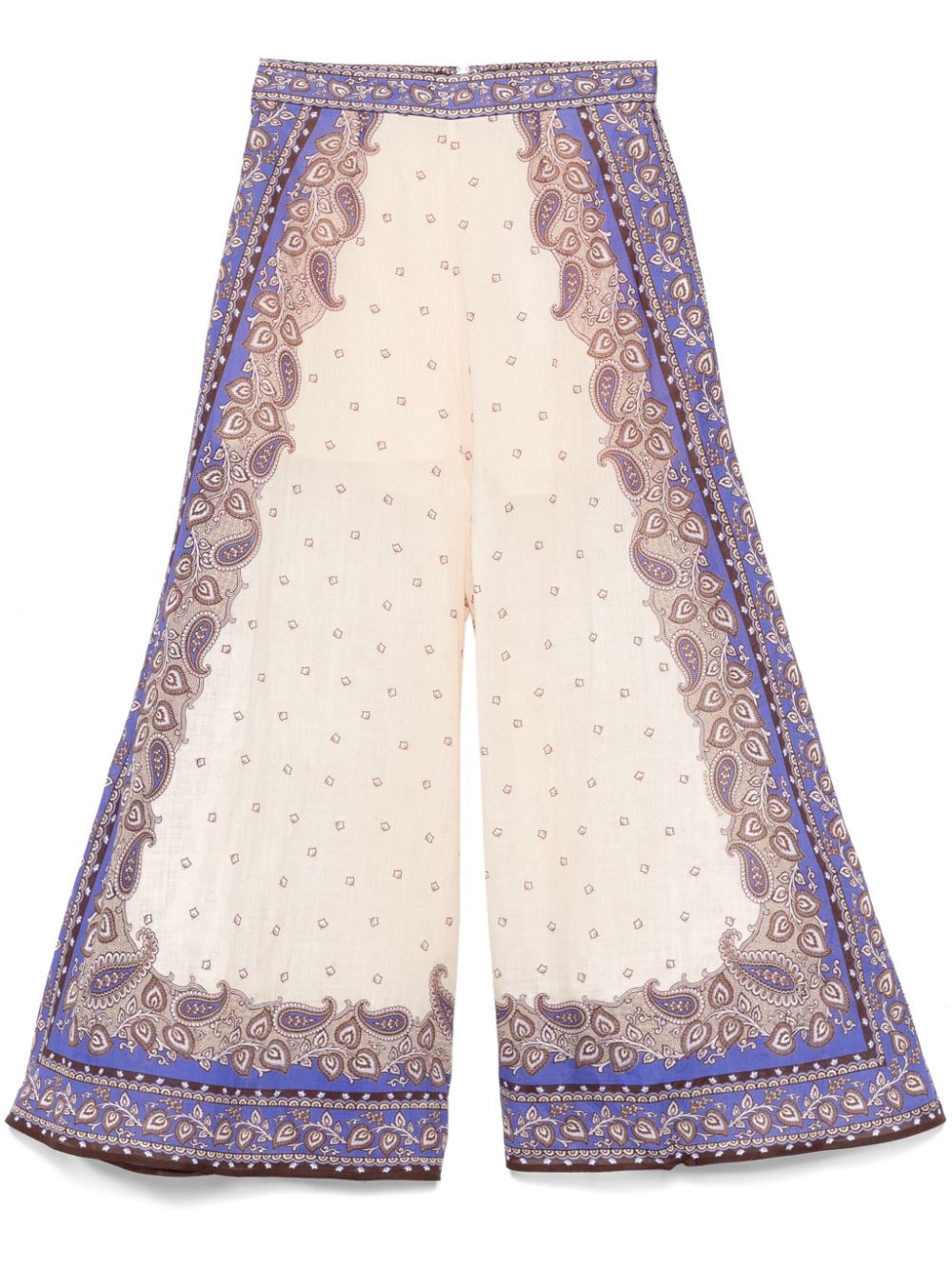パンツ ZIMMERMANN CREAM RHIANNON TROUSERS WITH FANTASY PRINT ZIMMERMANN Cream Rhiannon trousers with fantasy print