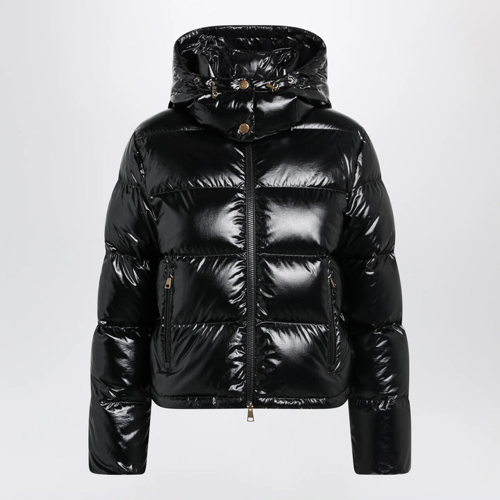 Moncler - Niveole cropped down jacket in glossy nylon black