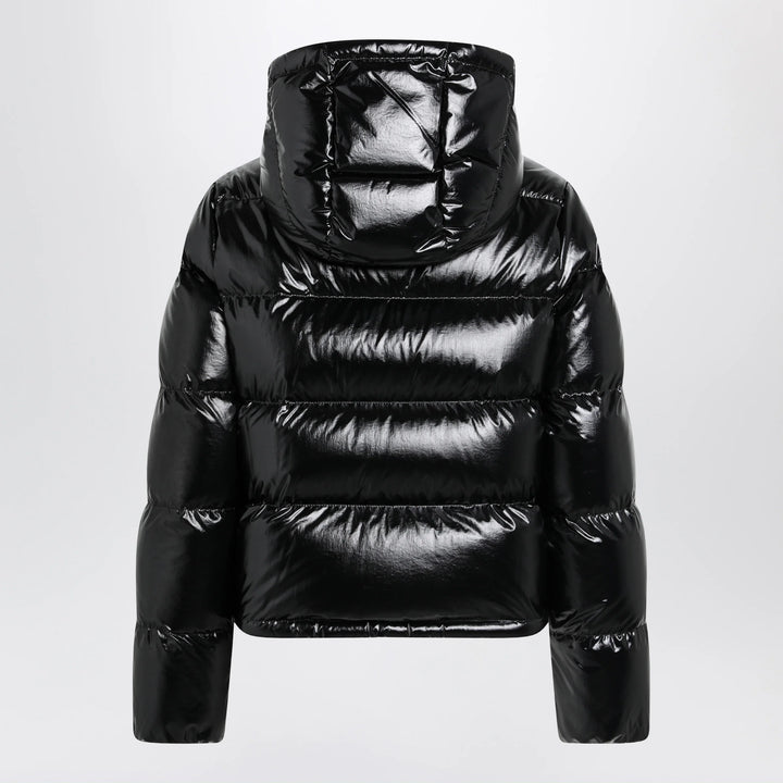 Moncler - Niveole cropped down jacket in glossy nylon black