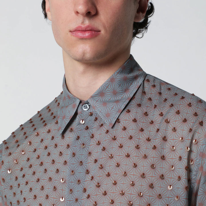 Dries Van Noten - Grey shirt with sequins