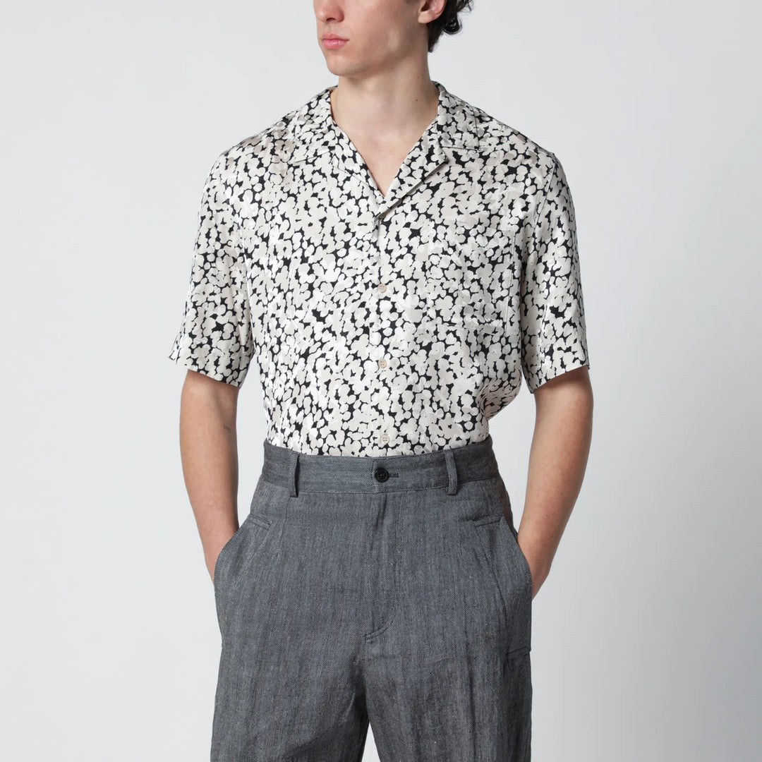 Dries Van Noten - Viscose shirt with black/ecru pattern
