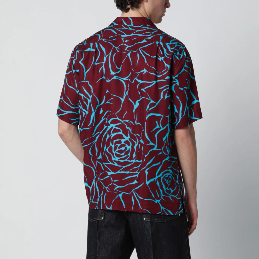 Dries Van Noten - Burgundy shirt with Archive Rose print