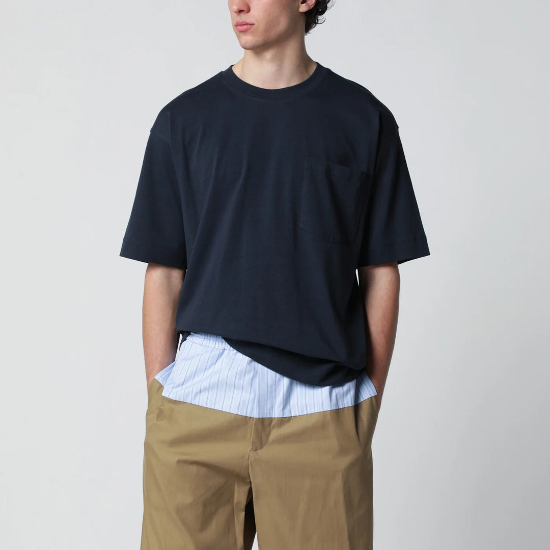 Dries Van Noten - Navy blue cotton T-shirt