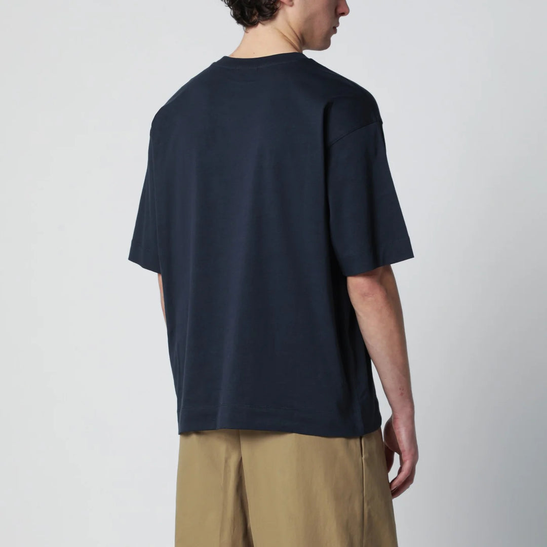 Dries Van Noten - Navy blue cotton T-shirt