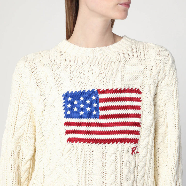 Polo Ralph Lauren - Cream-colored sweater with flag detail