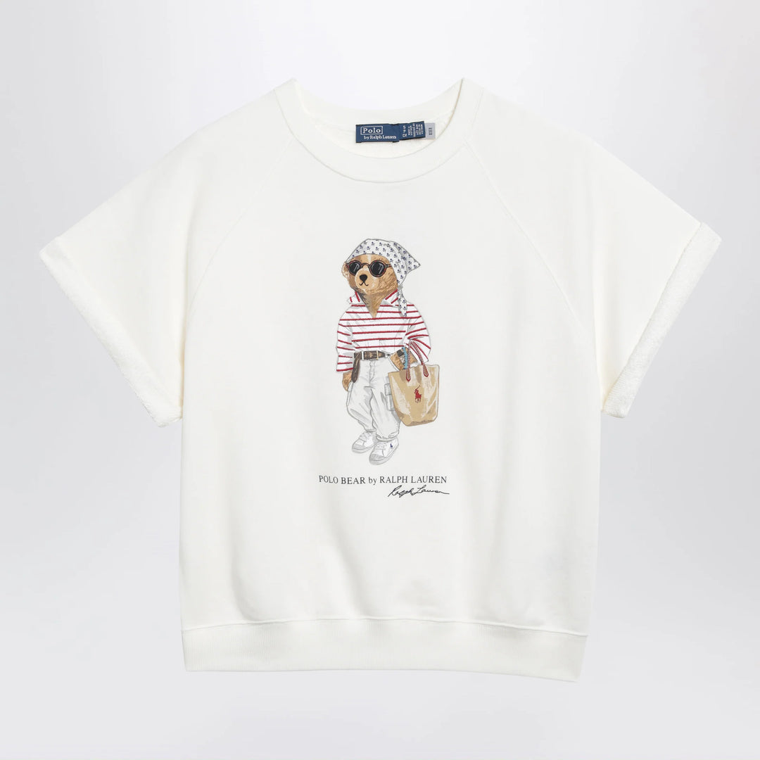 Polo Ralph Lauren - Ivory Polo Bear short-sleeve cotton sweatshirt