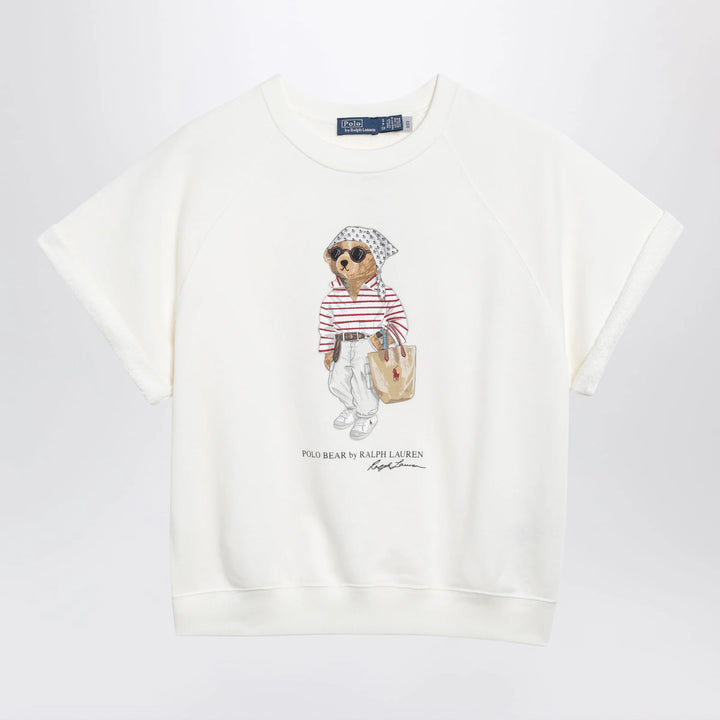 Polo Ralph Lauren - Ivory Polo Bear short-sleeve cotton sweatshirt