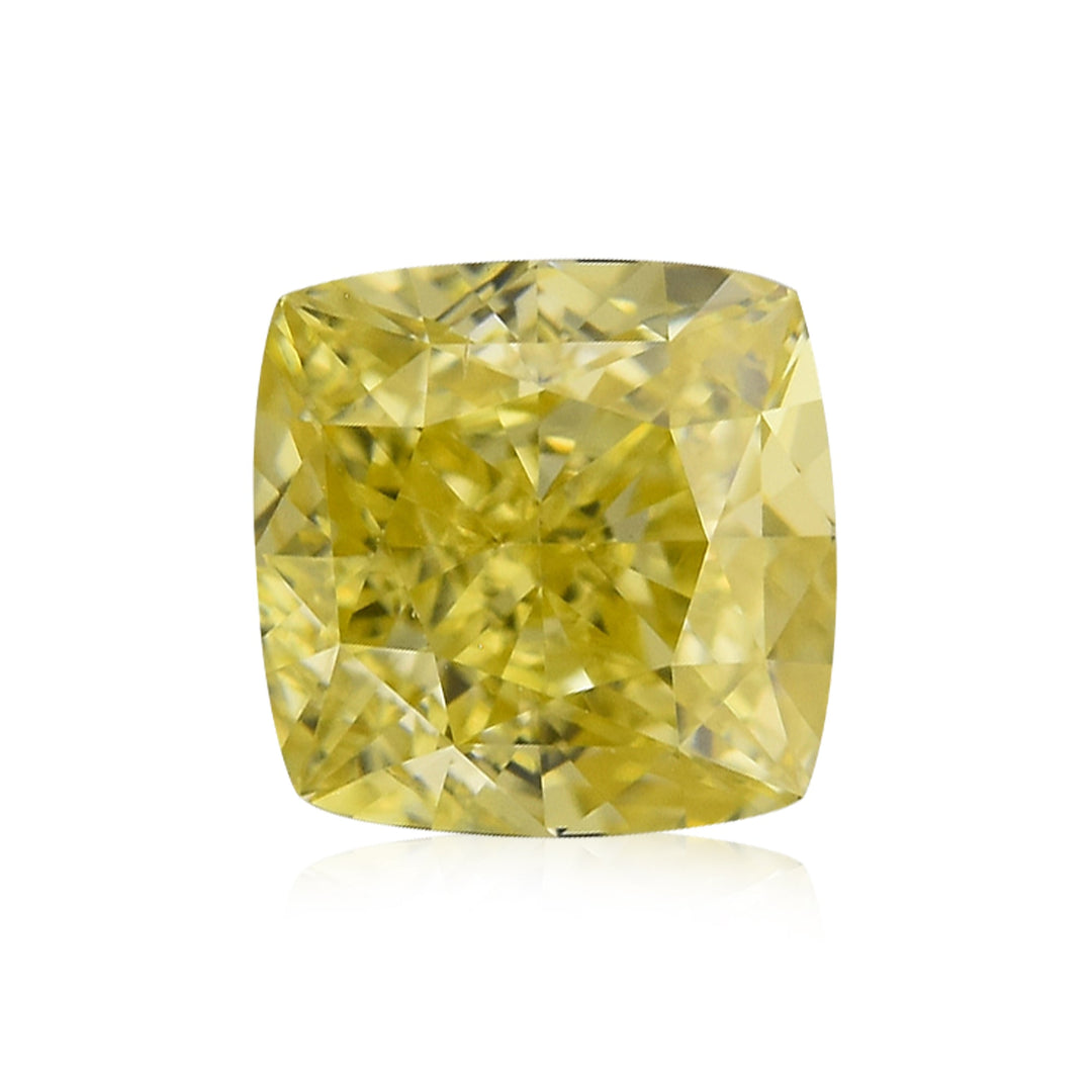 0.30 Carat Fancy Intense Yellow Cushion Diamond VS2 GIA