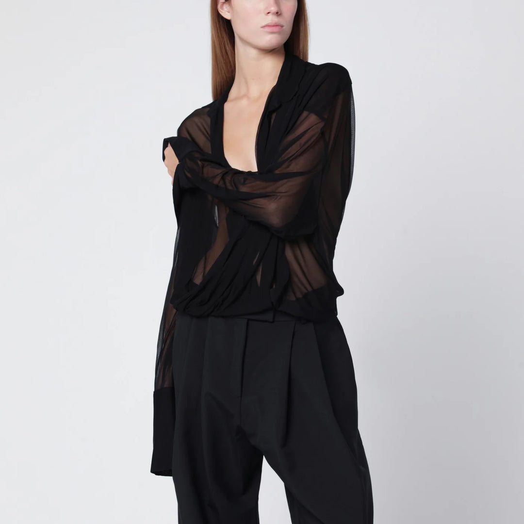 Francesco Murano - Semi-transparent black blouse