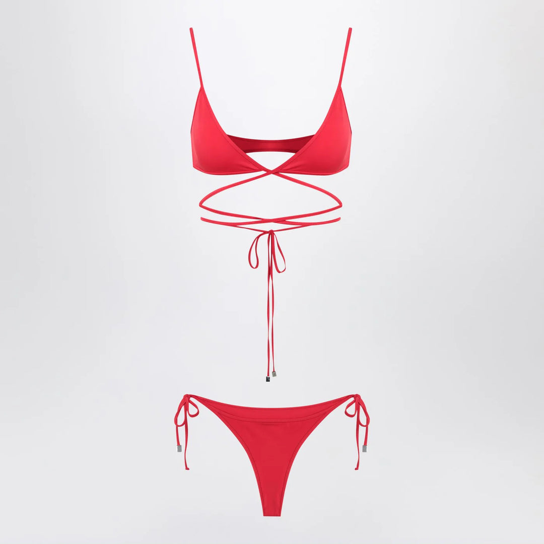 The Attico - Two-piece triangle bikini in red