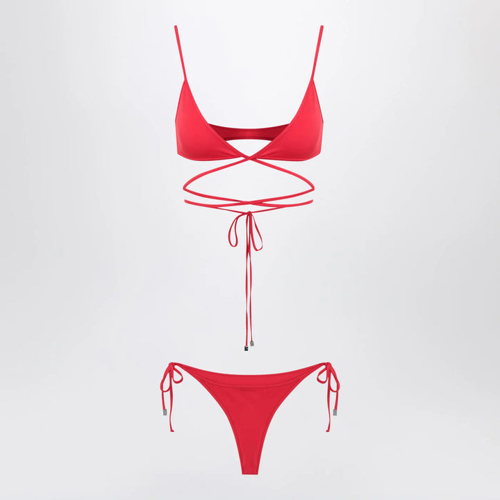 The Attico - Two-piece triangle bikini in red