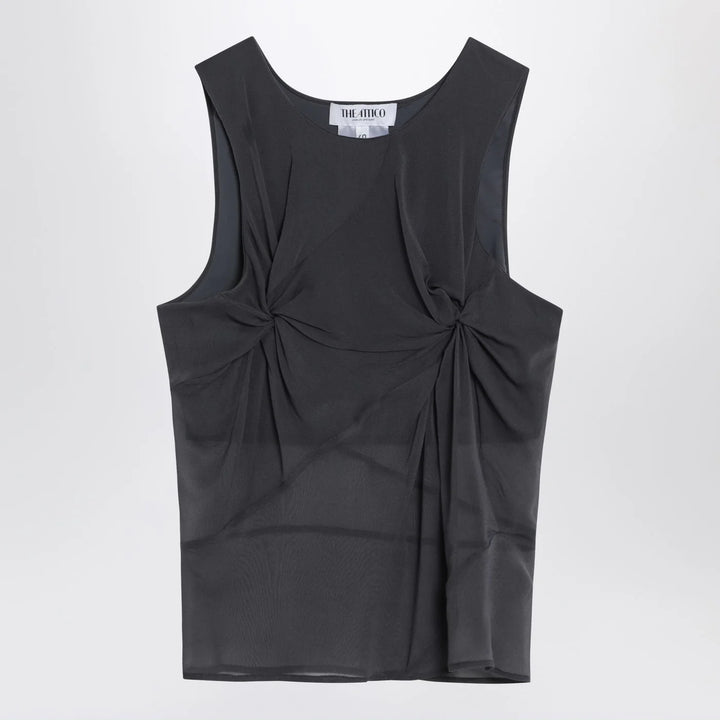 The Attico - Gray silk tank top