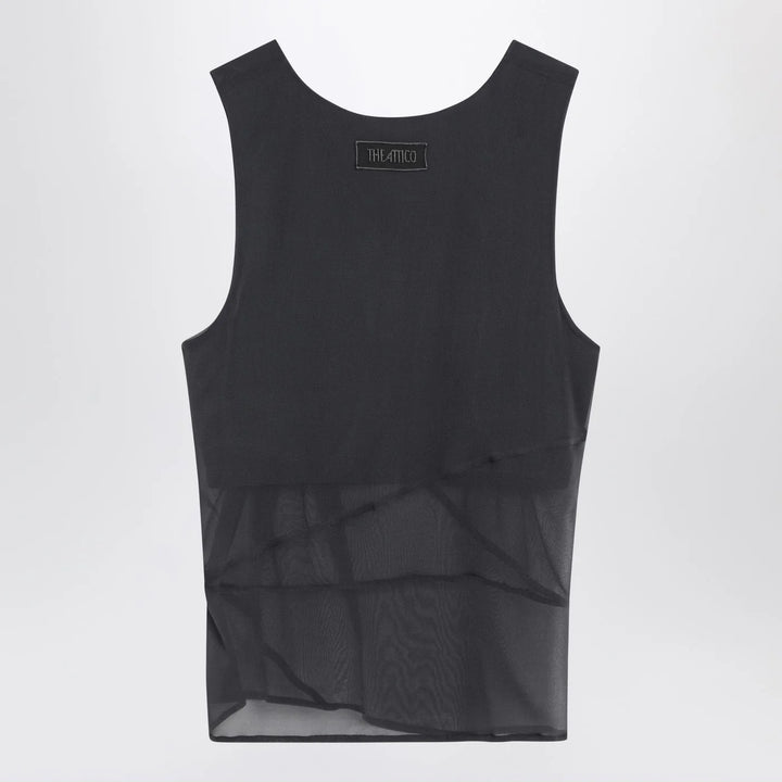 The Attico - Gray silk tank top
