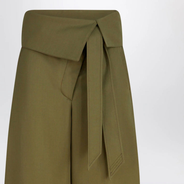 The Attico - Military green wool gabardine trousers