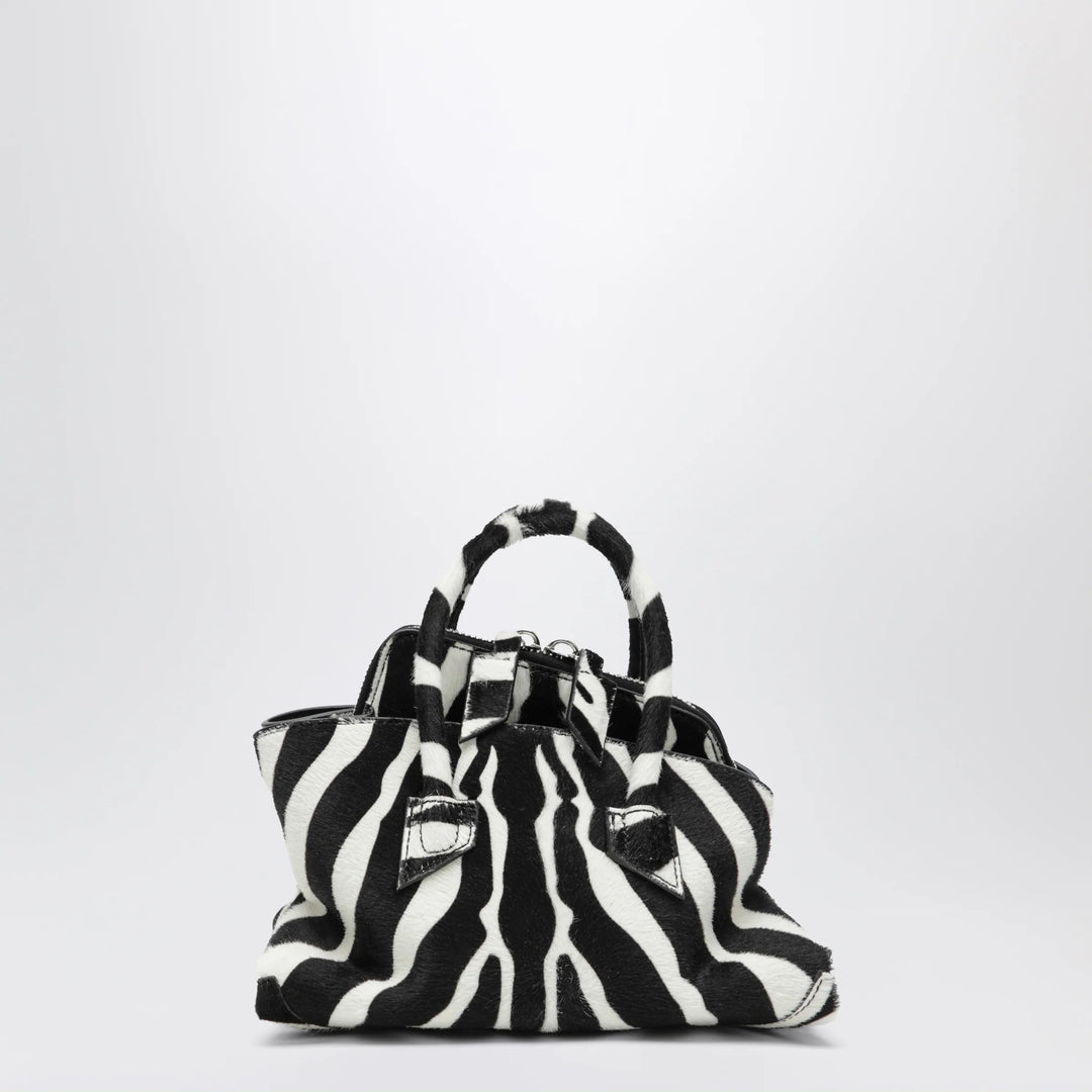 The Attico - La Passeggiata Mini bag in black and white pony hair leather