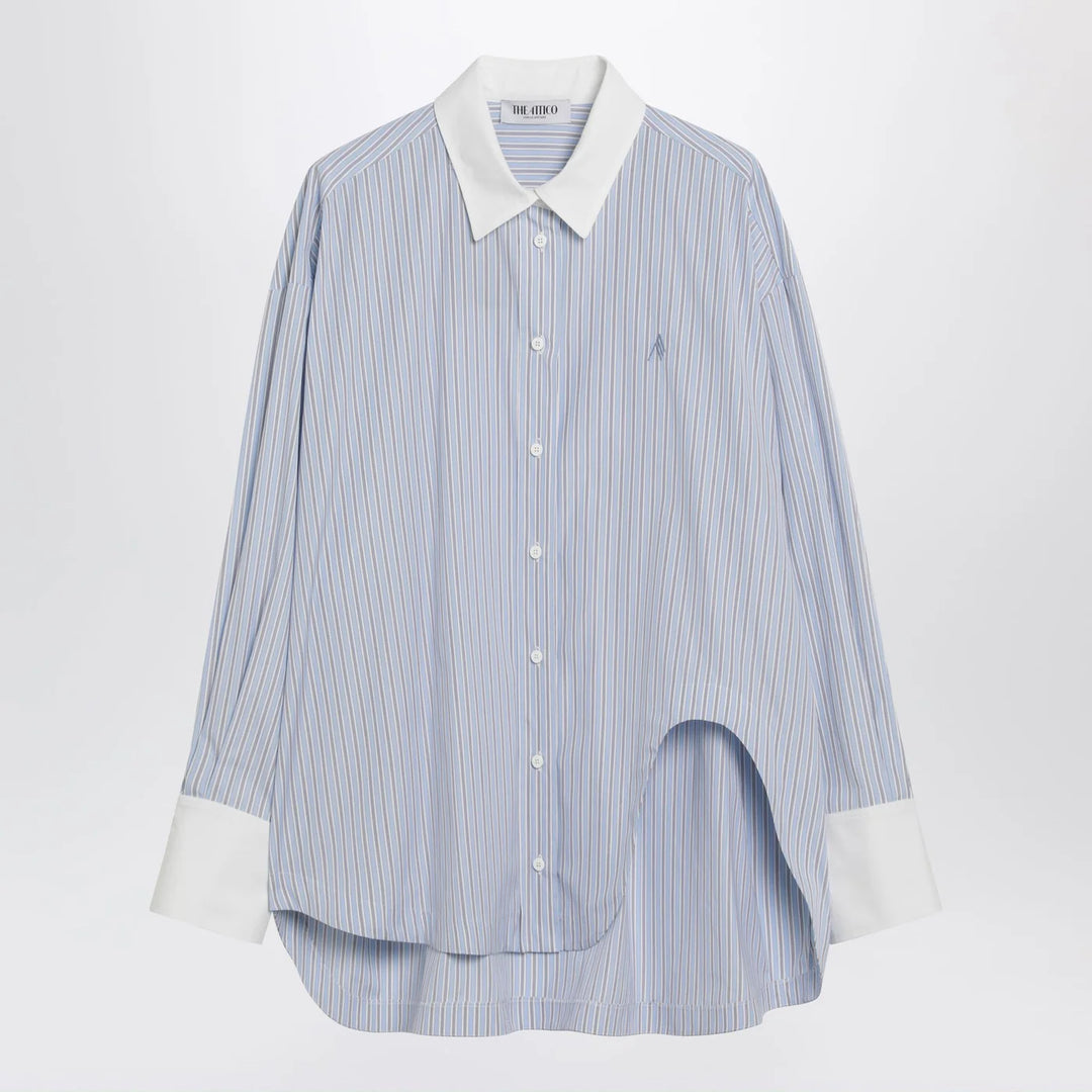 The Attico - Light blue/white striped shirt