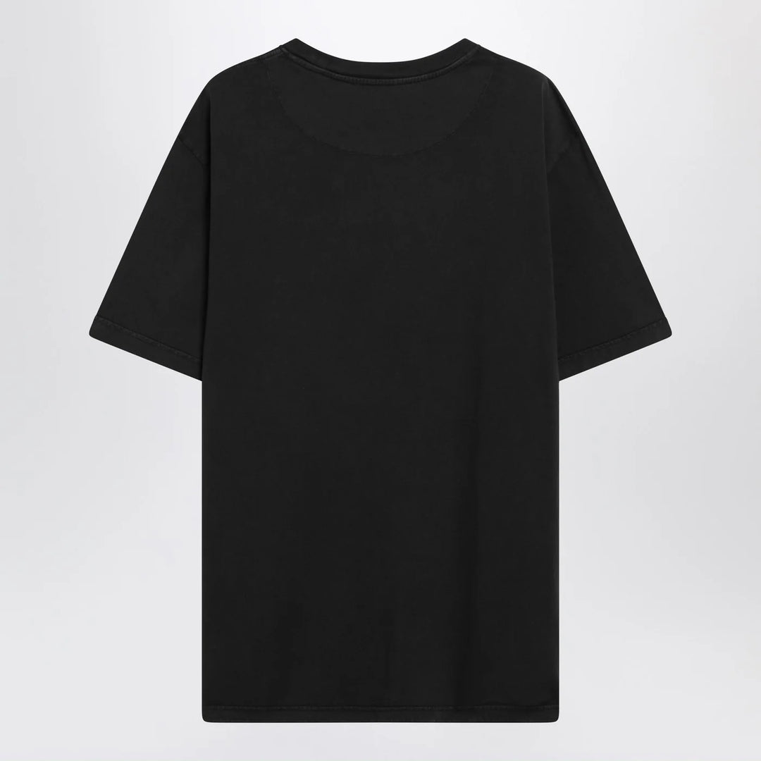The Attico - Black washed T-shirt with shaped hem