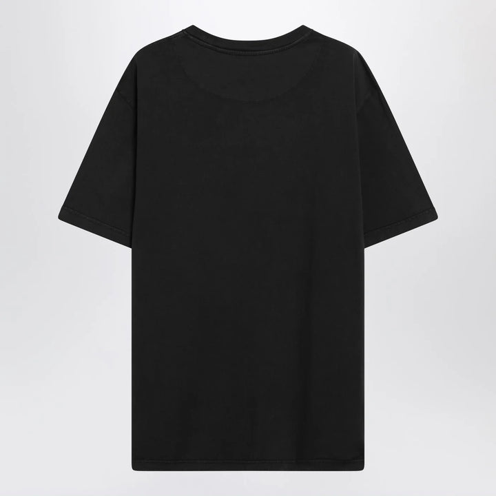 The Attico - Black washed T-shirt with shaped hem