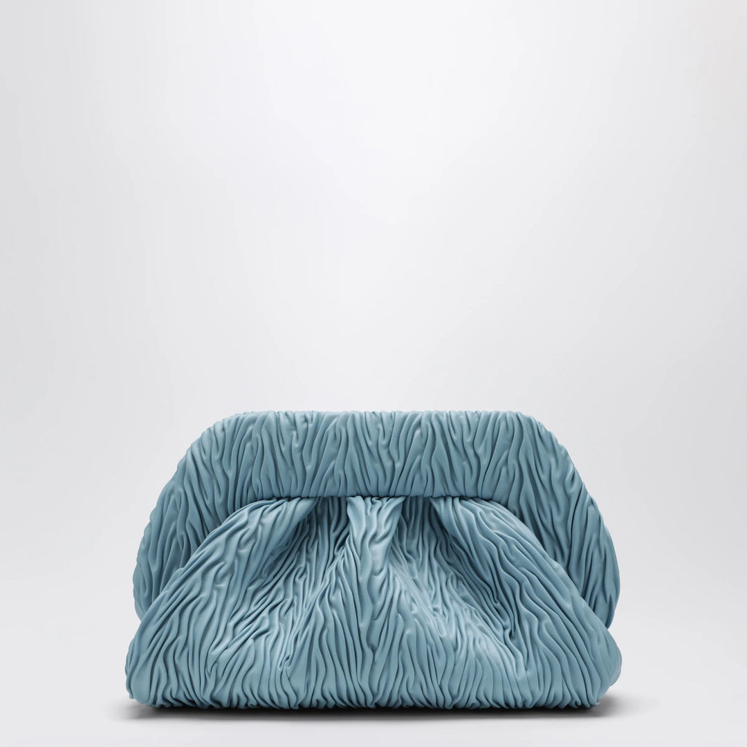THEMOIRè - Blue ruched vegan leather Bios clutch