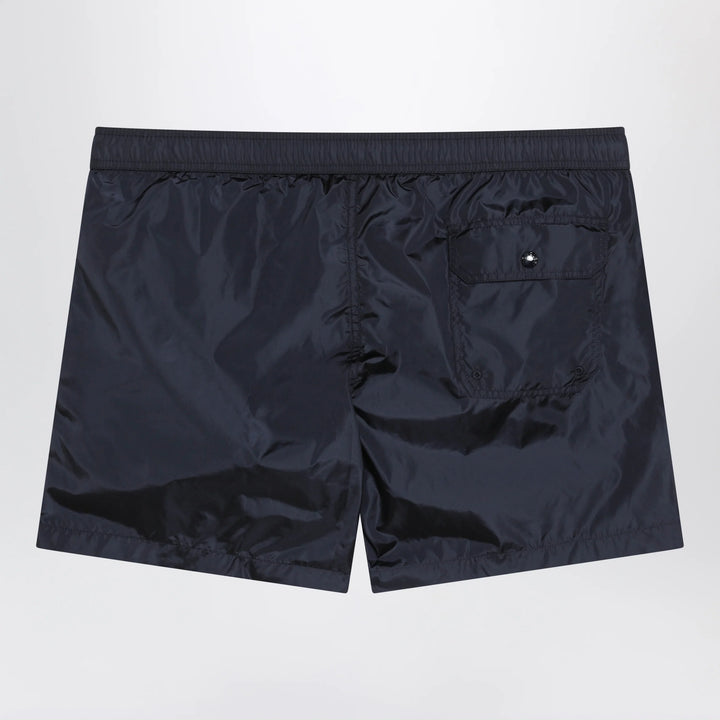Moncler - Navy blue swim shorts with logo patch