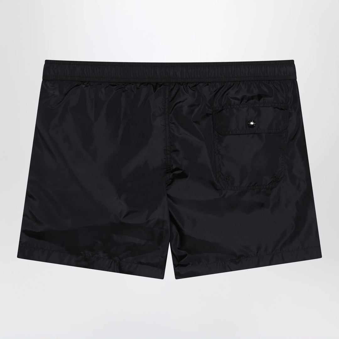 Moncler - Black swim shorts with logo patch