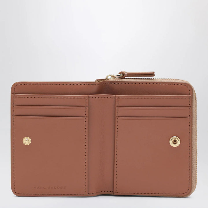 Marc Jacobs - Mini beige full-grain leather wallet