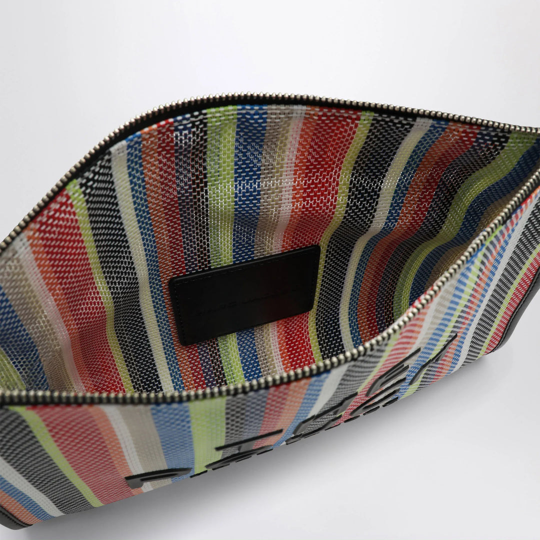 Marc Jacobs - Large rainbow-striped mesh pouch with wrist strap
