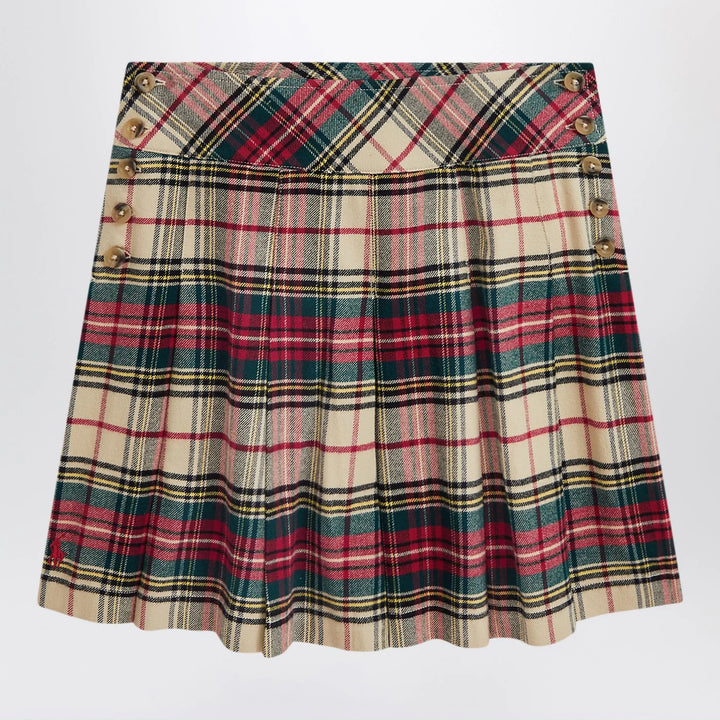 Polo Ralph Lauren - Cream/red cotton twill tartan skirt
