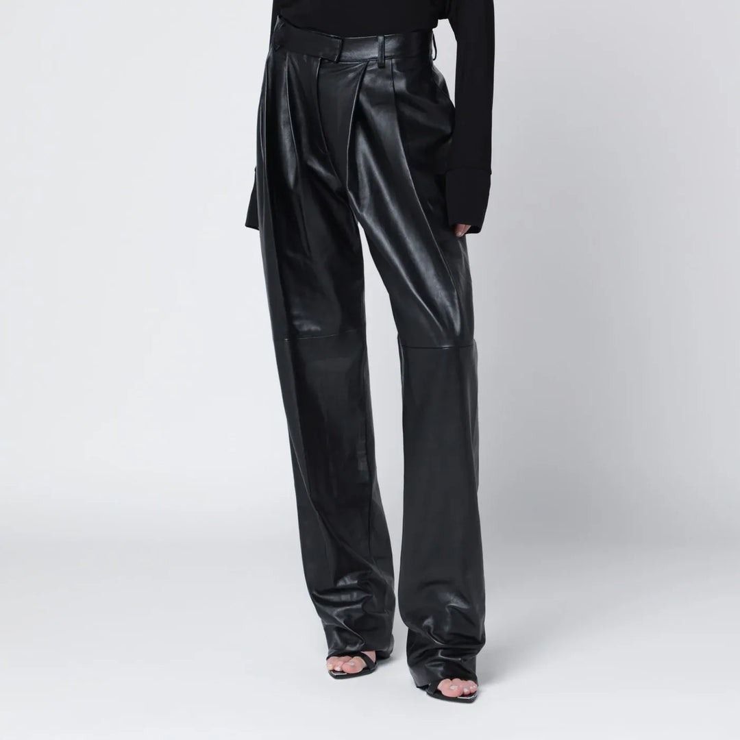 Francesco Murano - Black faux leather trousers Brand Apparel & Accessories > Clothing > Pants 42  IT