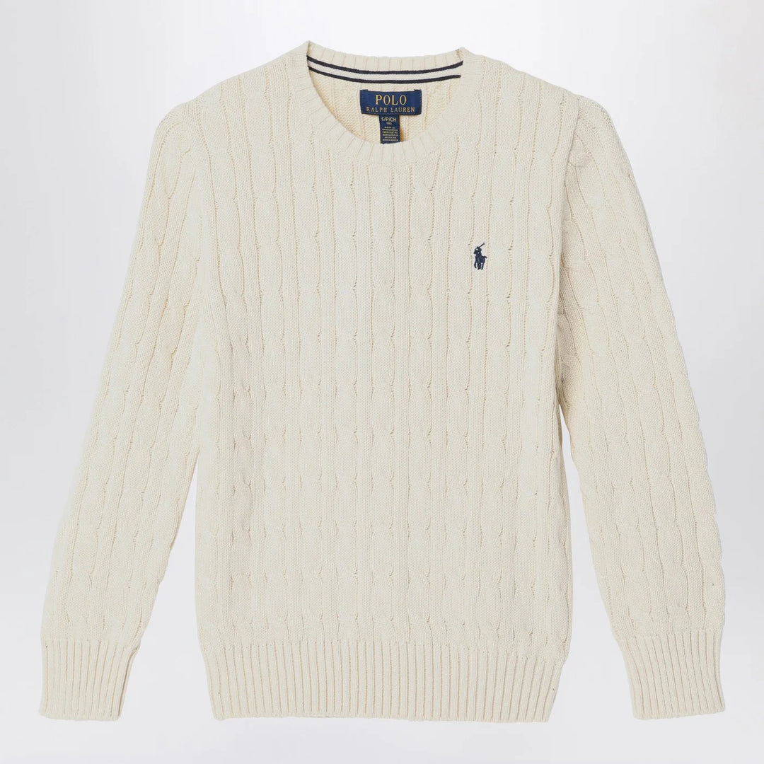 Polo Ralph Lauren - Cream cable-knit crewneck sweater