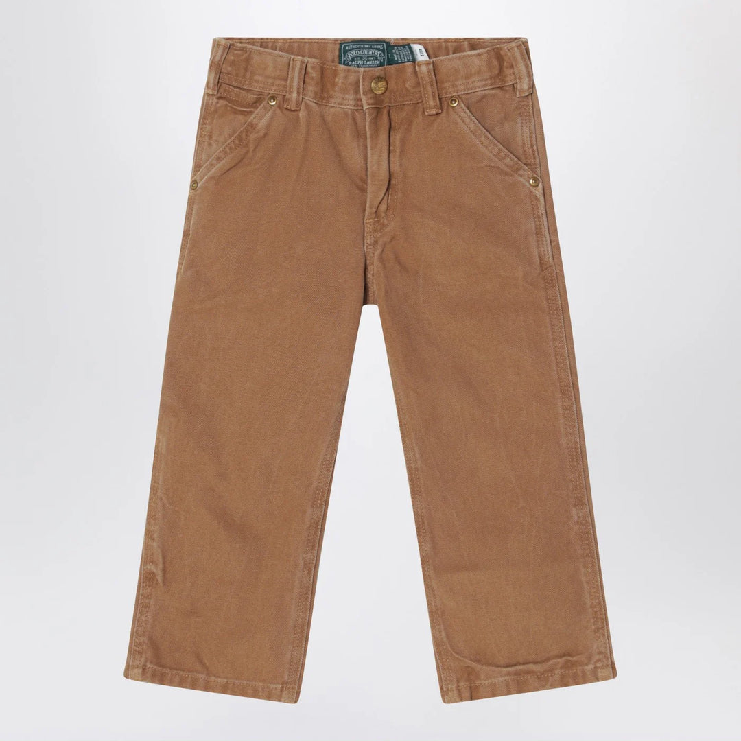 Polo Ralph Lauren - Brown vintage-effect cotton trousers
