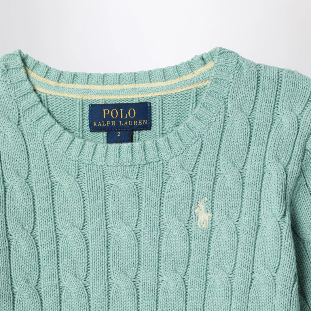 Polo Ralph Lauren - Celadon green cable knit cotton jumper