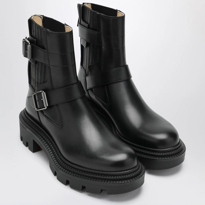 Christian Louboutin - Black leather biker boots